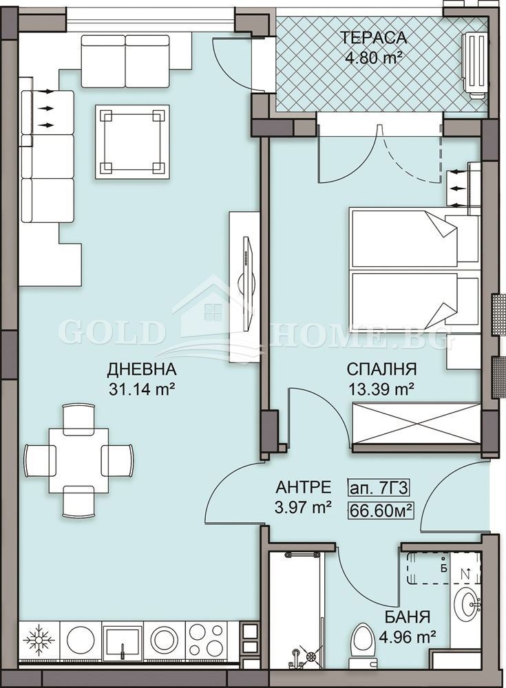 Продается  1 спальня Пловдив , Гагарин , 72 кв.м | 87471576 - изображение [9]