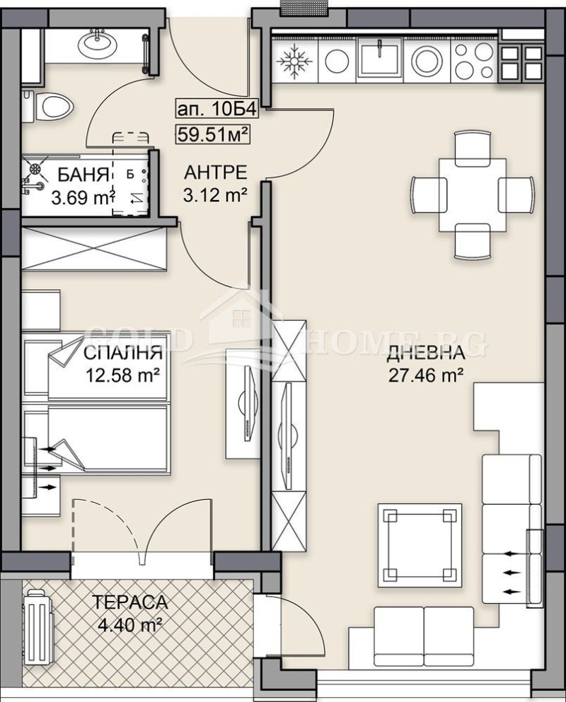 Продаја  1 спаваћа соба Пловдив , Гагарин , 72 м2 | 87471576 - слика [8]