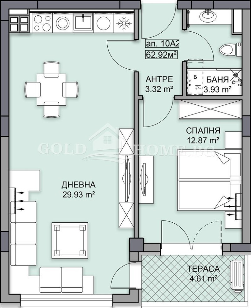 Satılık  1 yatak odası Plovdiv , Gagarin , 72 metrekare | 87471576 - görüntü [10]