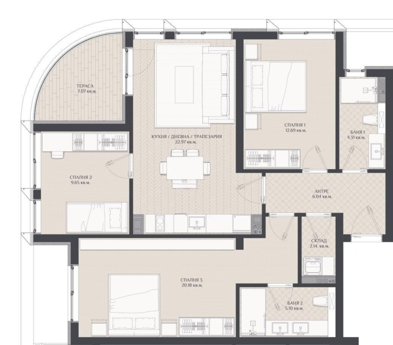 Продава МНОГОСТАЕН, гр. Бургас, Изгрев, снимка 4 - Апартаменти - 53120194