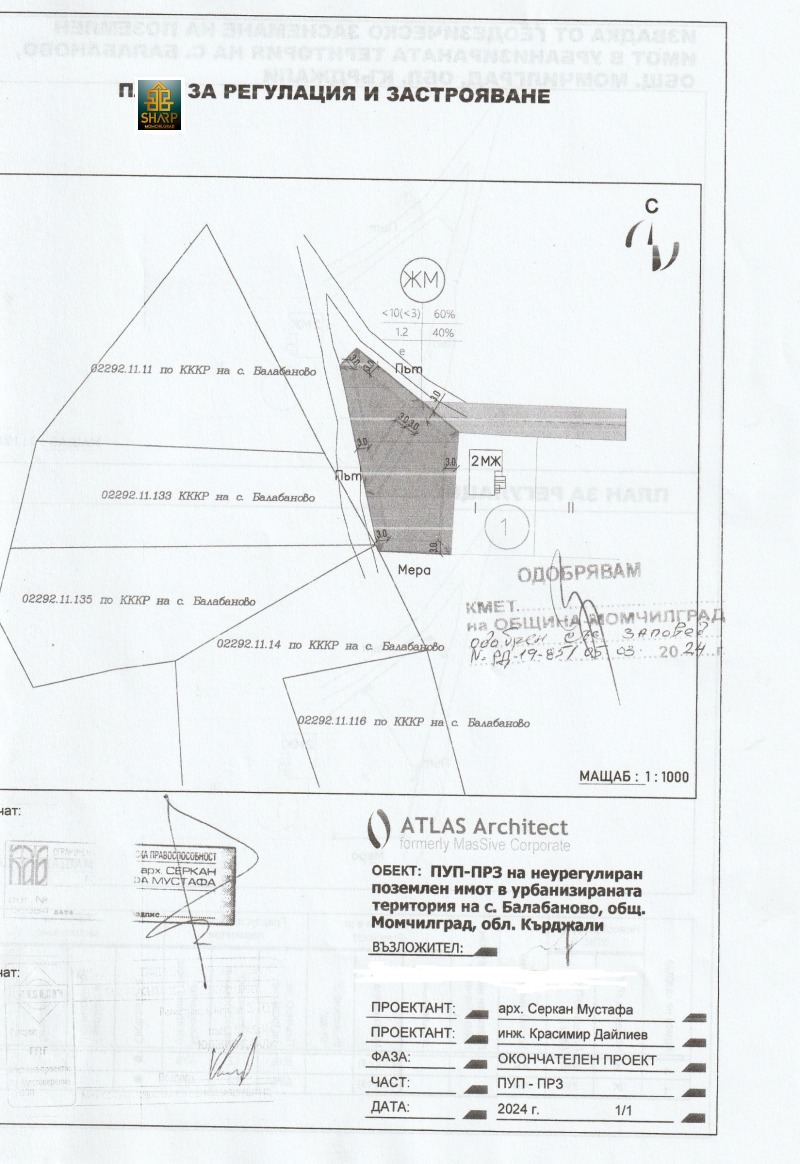 Продава ПАРЦЕЛ в област Кърджали, гр. Момчилград - 359 кв.м / 16 872.63 € » 33 000 лв., ШАРП МГ