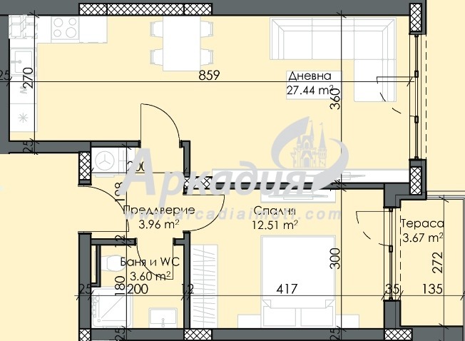 In vendita  1 camera da letto Plovdiv , Trakiia , 72 mq | 81510108 - Immagine [2]