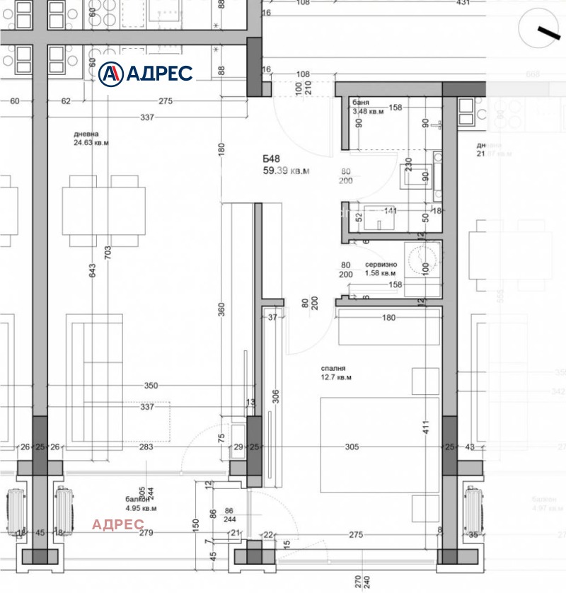 Продаја  1 спаваћа соба Варна , Аспарухово , 68 м2 | 53516156 - слика [3]