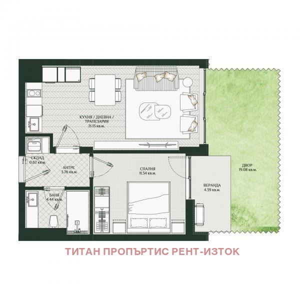 Продава  2-стаен град Бургас , Изгрев , 52 кв.м | 33974458 - изображение [2]