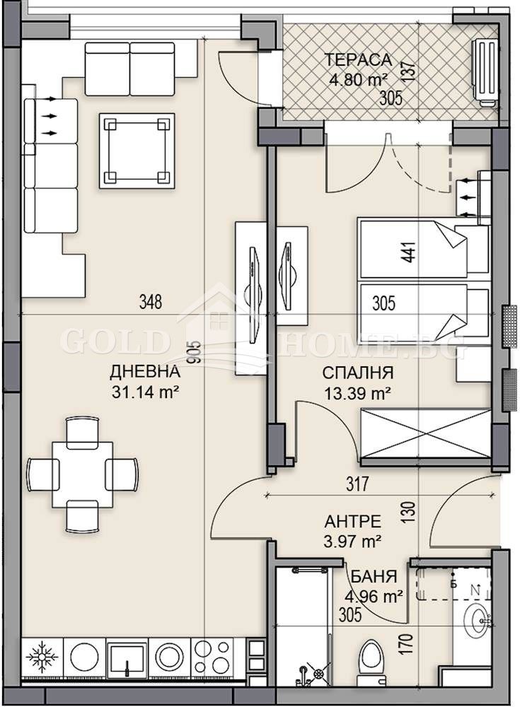 Продава 2-СТАЕН, гр. Пловдив, Гагарин, снимка 5 - Апартаменти - 53044293