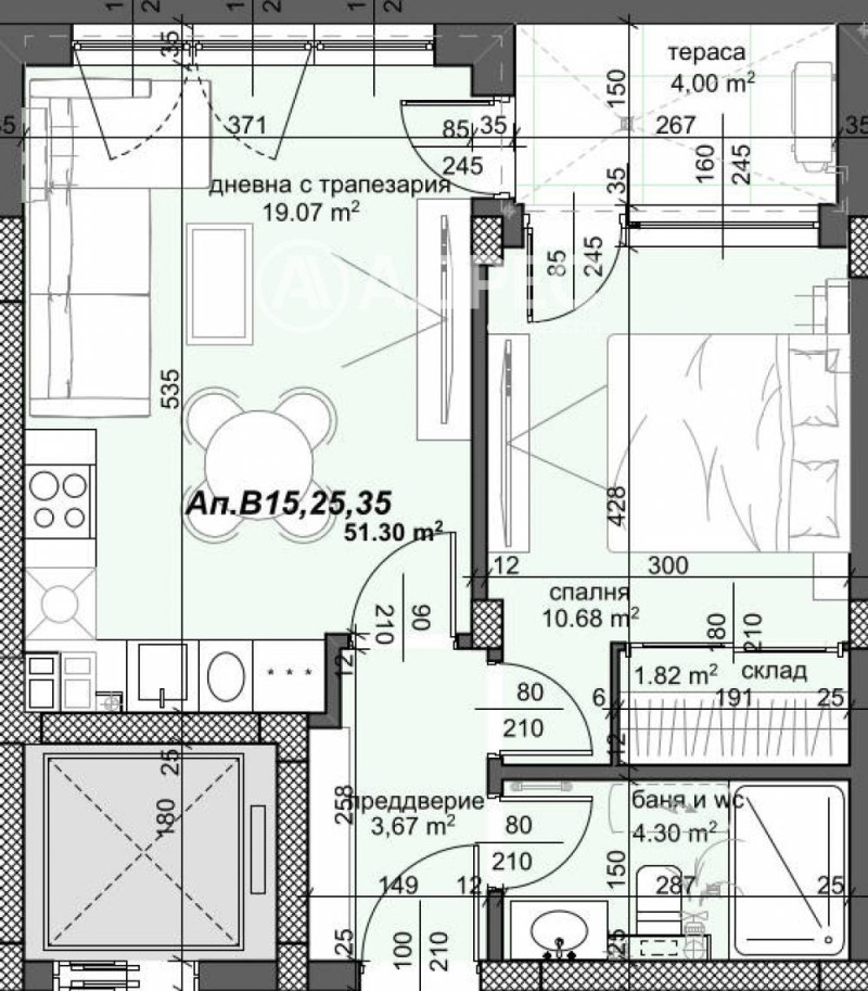 Zu verkaufen  1 Schlafzimmer Plowdiw , Trakija , 64 qm | 95455019 - Bild [4]