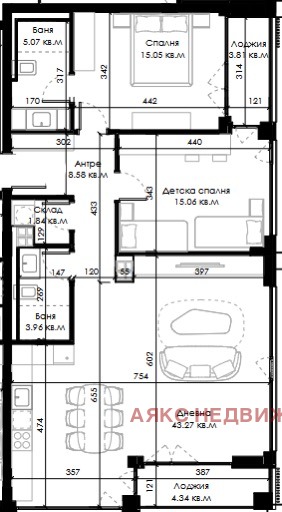 Продается  2 спальни София , Овча купел 2 , 135 кв.м | 44497667 - изображение [3]