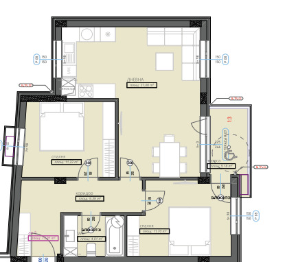 Продава 3-СТАЕН, гр. Стара Загора, Железник - център