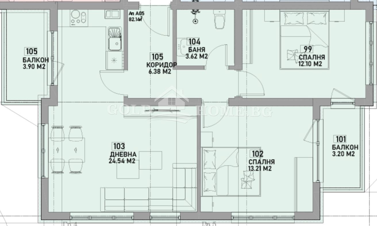 Продава 3-СТАЕН, гр. Пловдив, Южен, снимка 2 - Апартаменти - 56162380