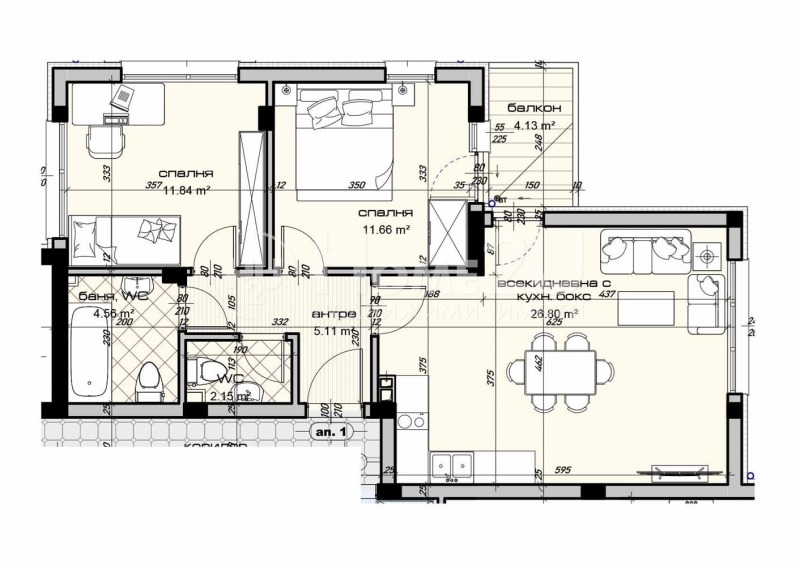 En venta  2 dormitorios Varna , Vinitsa , 101 metros cuadrados | 12202570 - imagen [8]