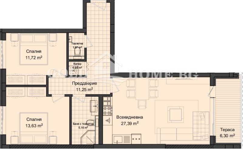 For Sale  2 bedroom Plovdiv , Gagarin , 89 sq.m | 57457944 - image [3]