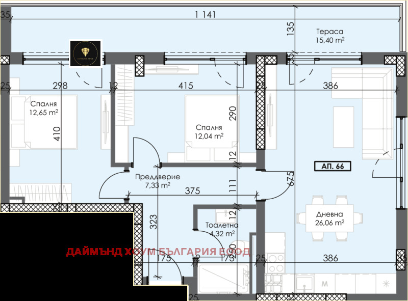 Eladó  2 hálószobás Plovdiv , Trakija , 109 négyzetméter | 28933068 - kép [2]