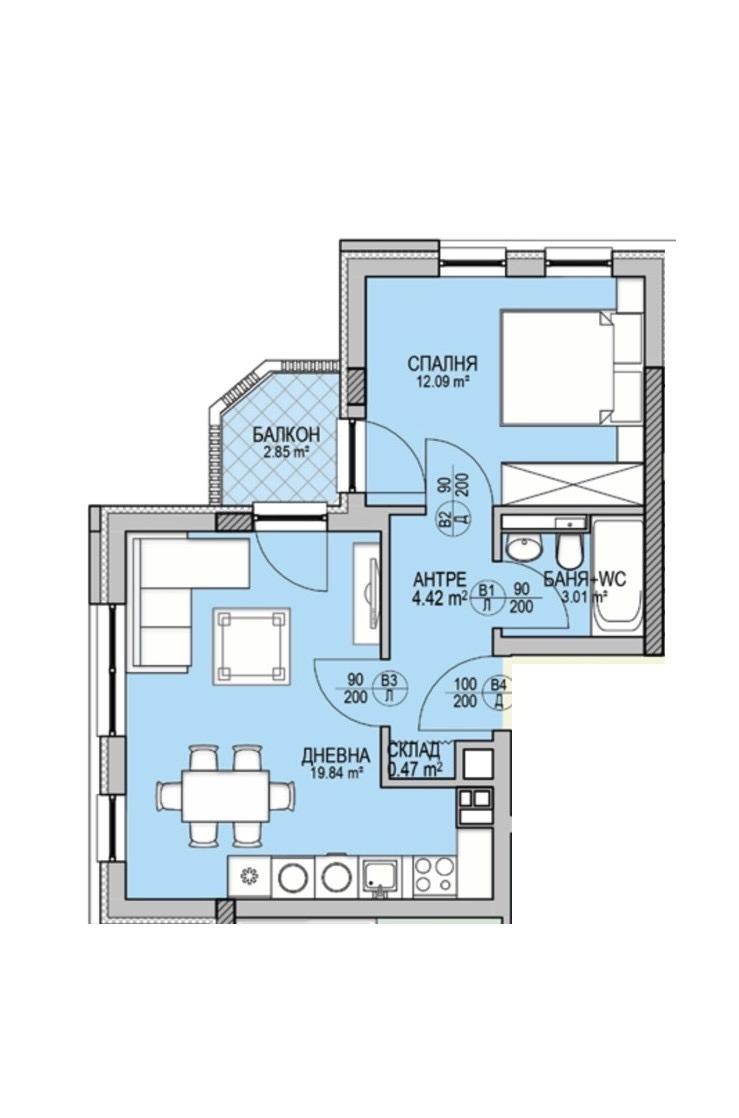 In vendita  1 camera da letto Sofia , Krastova vada , 61 mq | 29287516