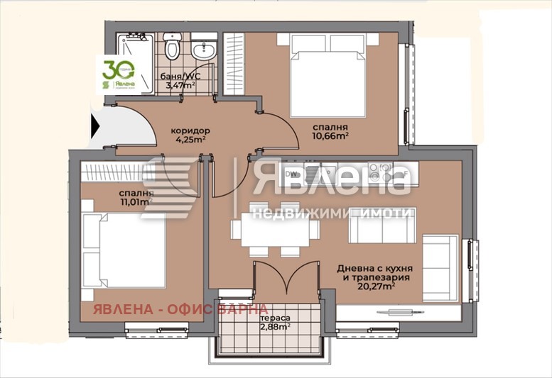 Продава 3-СТАЕН, гр. Варна, Погреби, снимка 3 - Aпартаменти - 49215258