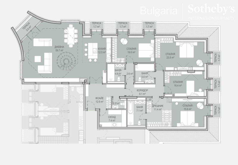 Satılık  3+ yatak odası Sofia , Krastova vada , 336 metrekare | 56563902 - görüntü [17]