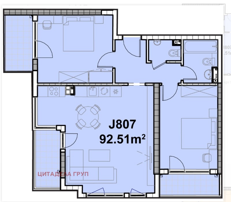 Продава 3-СТАЕН, гр. София, Полигона, снимка 2 - Aпартаменти - 48013069