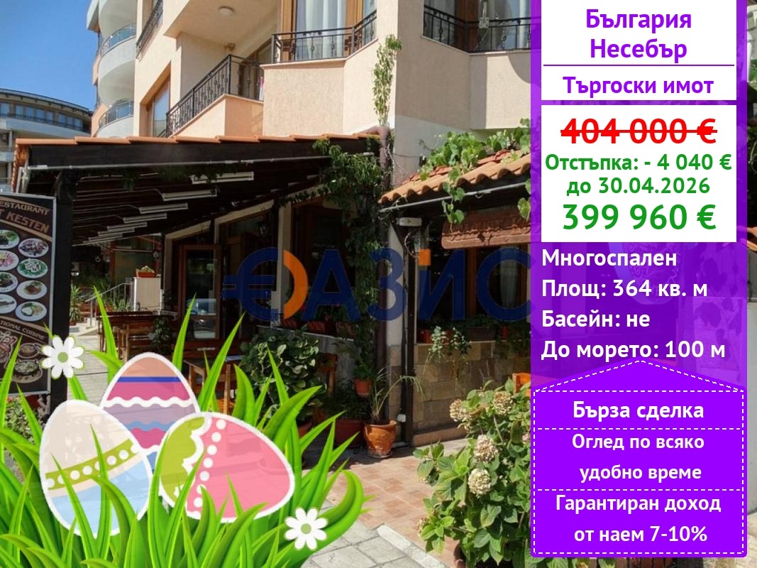 Продава ЗАВЕДЕНИЕ, гр. Несебър, област Бургас