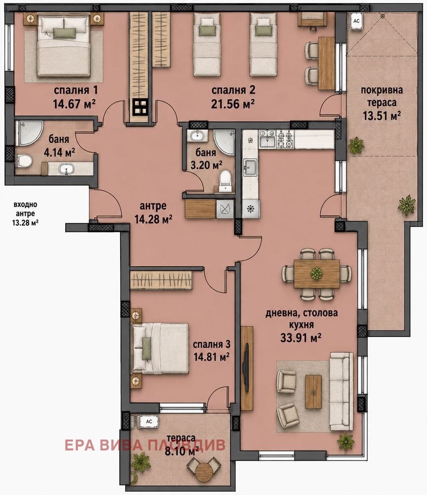 Продава 4-СТАЕН, гр. Пловдив, Кючук Париж, снимка 3 - Апартаменти - 55953330