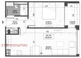 Продава 2-стаен град София Зона Б-5 - [1] 