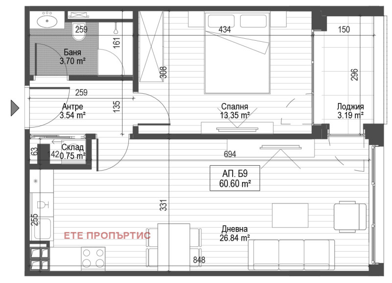 À venda  1 quarto Sofia , Zona B-5 , 72 m² | 34628670