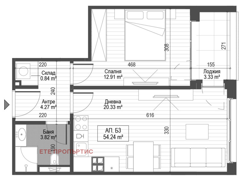 Продается  1 спальня София , Зона Б-5 , 65 кв.м | 34628670