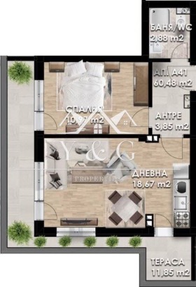 1 bedroom Gagarin, Plovdiv 5