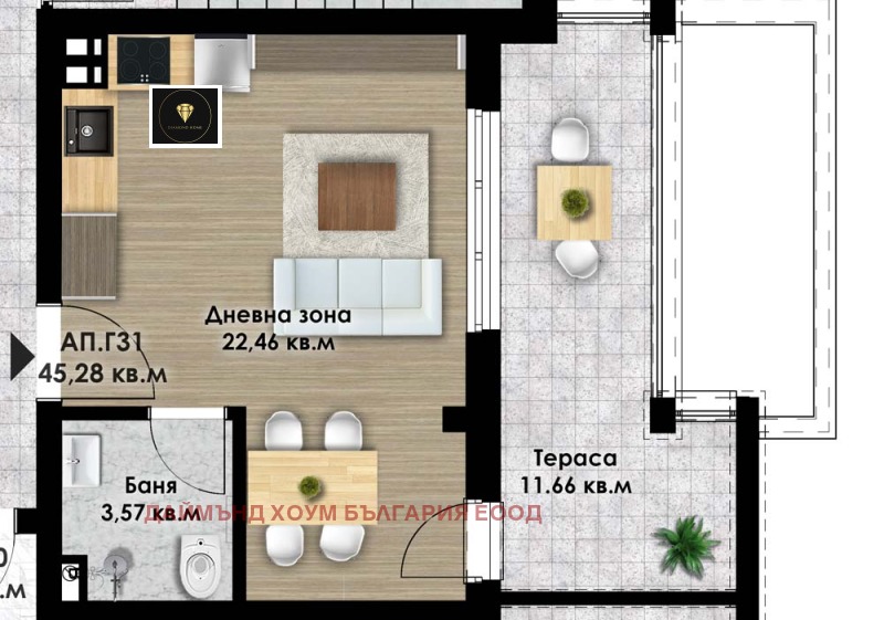 Satılık  Stüdyo Plovdiv , Komatevsko şose , 52 metrekare | 18926404 - görüntü [2]