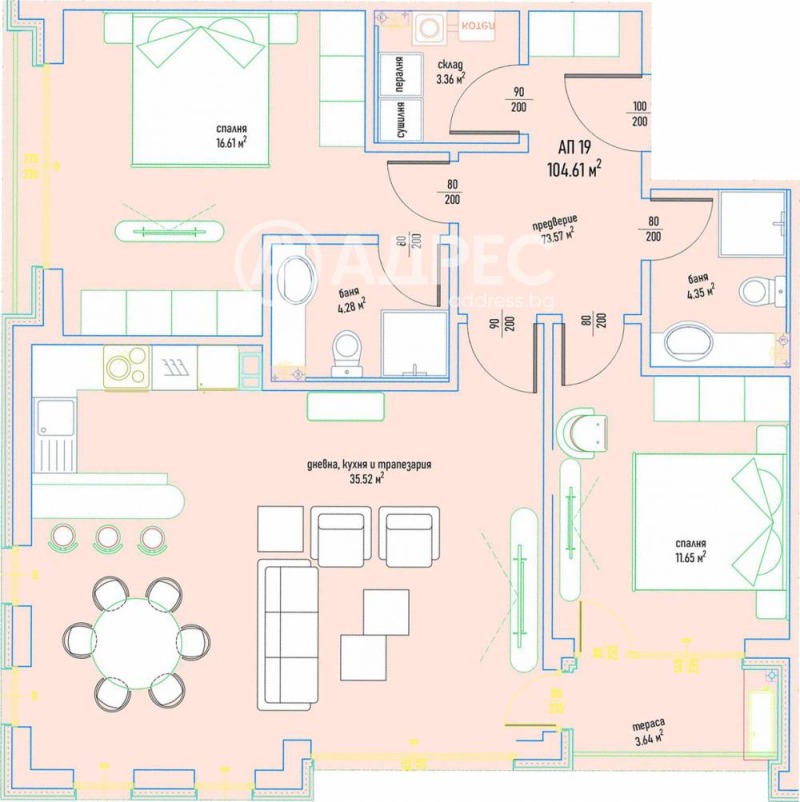 De vânzare  2 dormitoare Sofia , Malinova dolina , 131 mp | 65921623 - imagine [6]