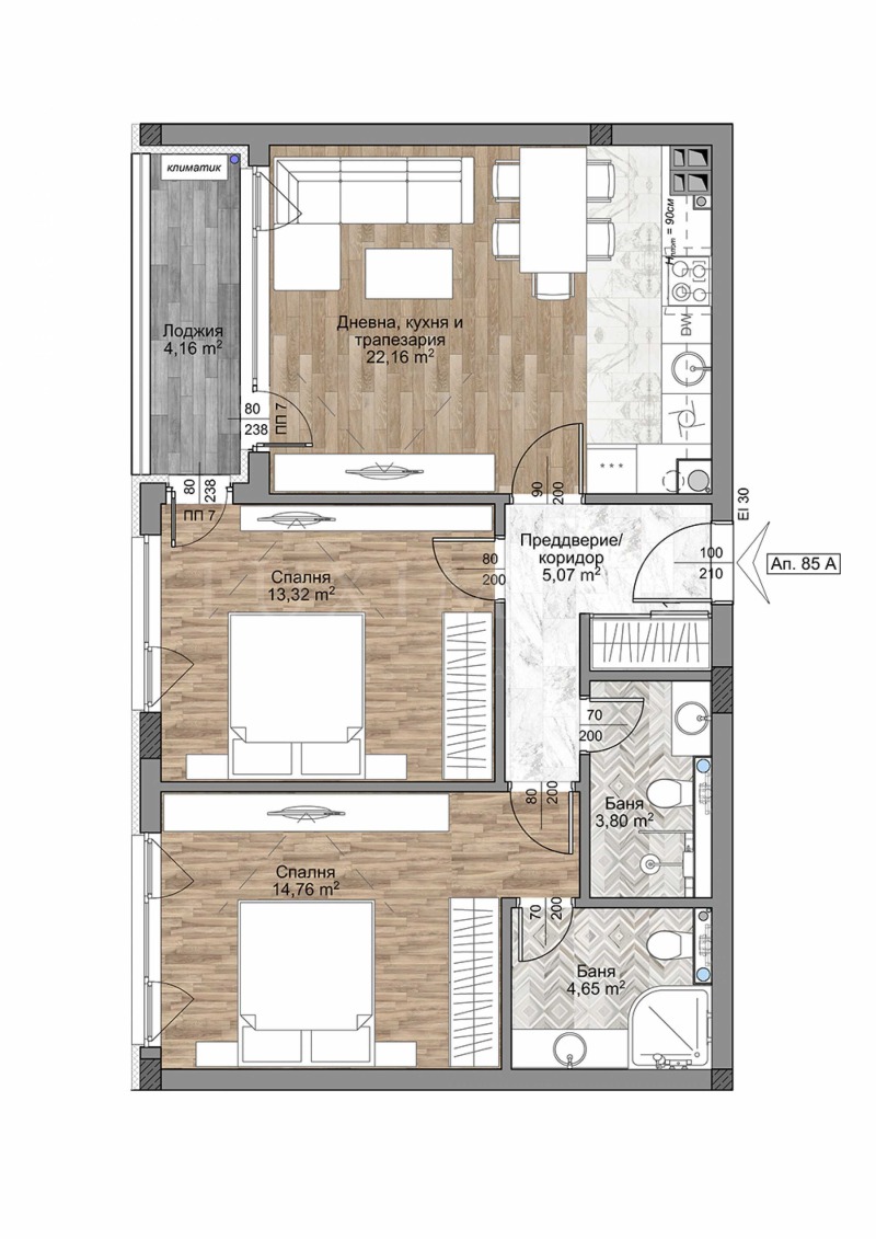 En venta  2 dormitorios Sofia , Mladost 4 , 93 metros cuadrados | 63934644