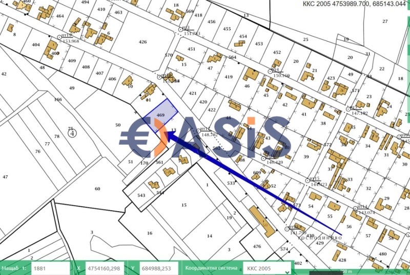 En venta  Trama región Varna , Gospodinovo , 1183 metros cuadrados | 47739807