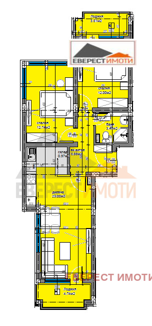 À venda  2 quartos Plovdiv , Ostromila , 93 m² | 15417159 - imagem [3]