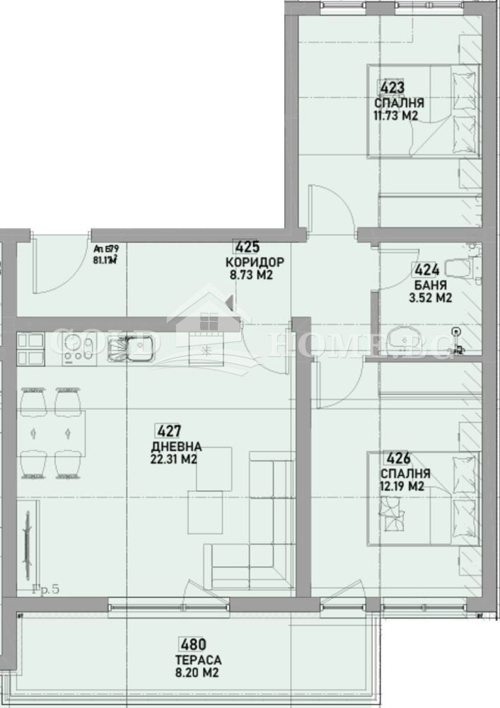 Продава 3-СТАЕН, гр. Пловдив, Южен, снимка 2 - Апартаменти - 52641992
