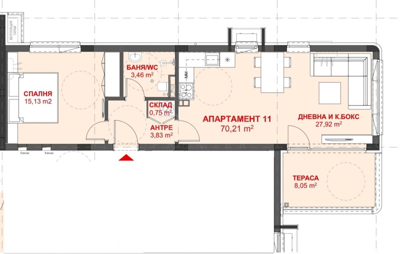 Продава 2-СТАЕН, гр. Черноморец, област Бургас, снимка 2 - Апартаменти - 53107559