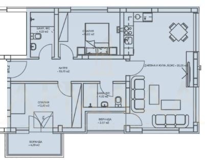 Продава 3-СТАЕН, гр. Пловдив, Коматево, снимка 2 - Aпартаменти - 49445140