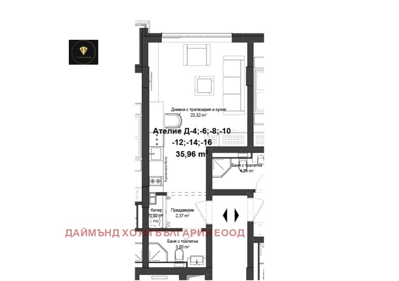 Продава 1-СТАЕН, гр. Пловдив, Гагарин, снимка 2 - Aпартаменти - 48377098