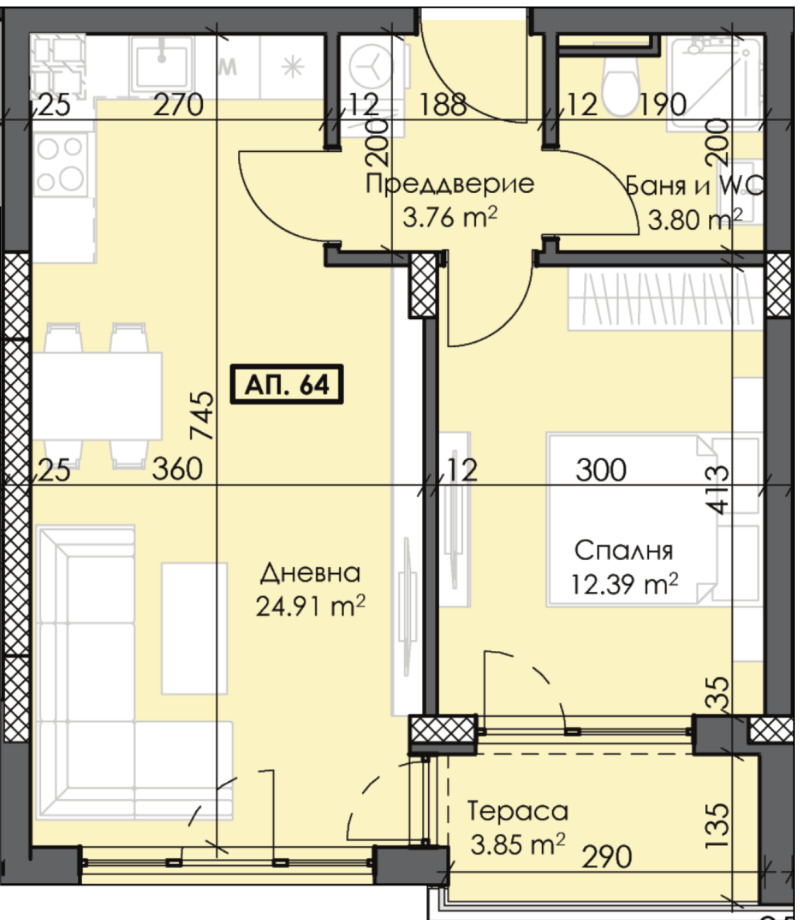 Til salg  1 soveværelse Plovdiv , Trakiya , 68 kvm | 77897791 - billede [6]