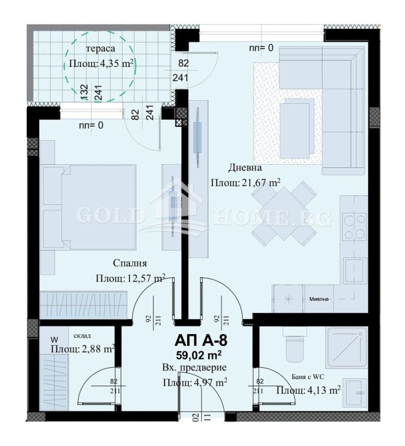 Na prodej  1 ložnice Plovdiv , Christo Smirnenski , 68 m2 | 70558531 - obraz [2]
