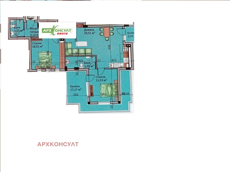 Продава 3-СТАЕН в град София, Люлин - център - 137 кв.м / 250 000 € » 488 957.50 лв., АРХКОНСУЛТ