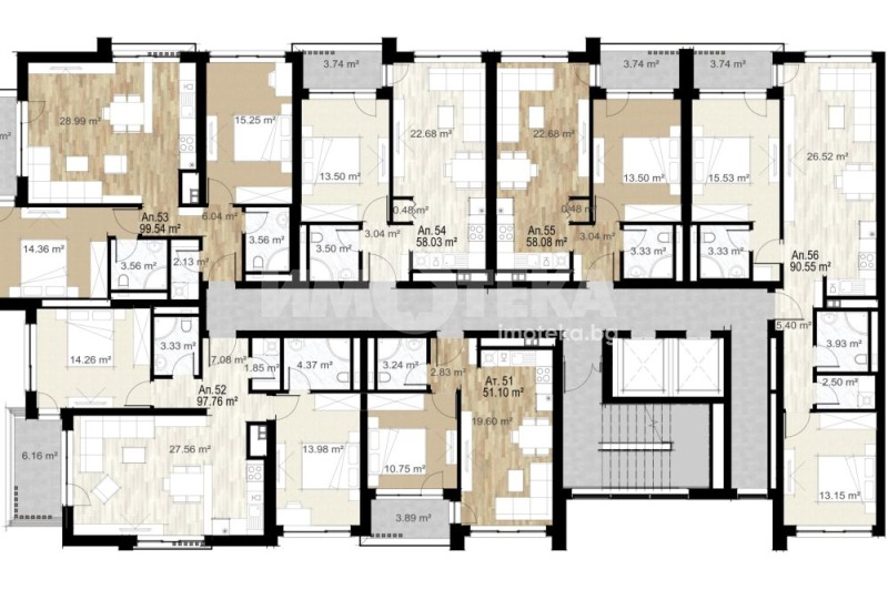 Na prodej  1 ložnice Sofia , Zona B-5 , 60 m2 | 25286452 - obraz [3]