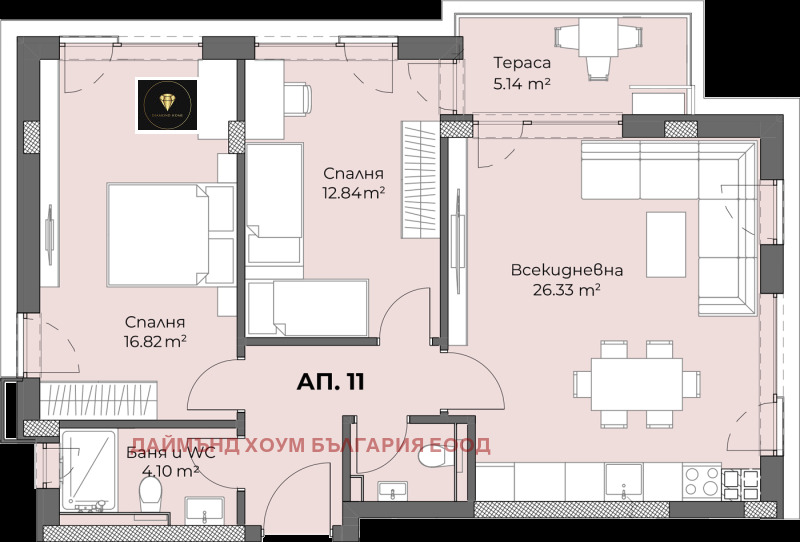 For Sale  2 bedroom Plovdiv , Hristo Smirnenski , 109 sq.m | 45651356 - image [3]