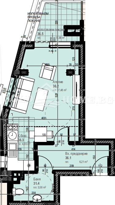 Eladó  Stúdió Plovdiv , Karsijaka , 51 négyzetméter | 50934443 - kép [3]