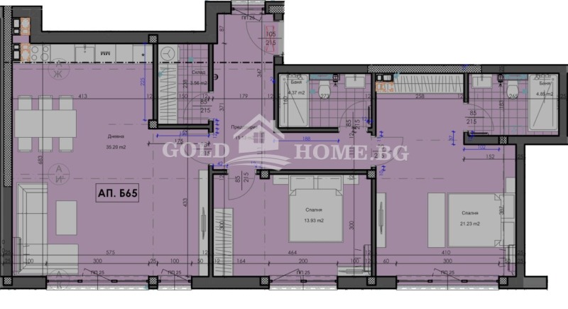 На продаж  2 спальні Пловдив , Гагарин , 109 кв.м | 59911850 - зображення [3]