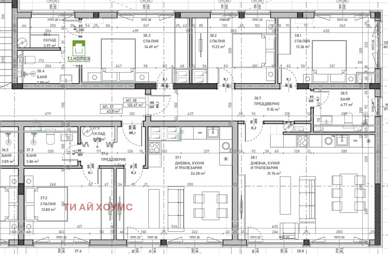 Продава 4-СТАЕН, гр. София, Малинова долина, снимка 4 - Aпартаменти - 46894439