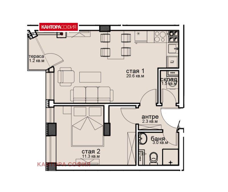 Продава 2-СТАЕН в град София, Витоша - 47 кв.м / 136 065 € » 266 120.01 лв., КАНТОРА СОФИЯ