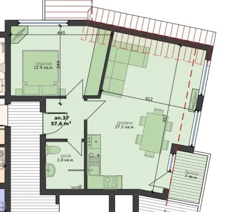 For Sale  1 bedroom Varna , Tsentar , 68 sq.m | 89453231 - image [4]