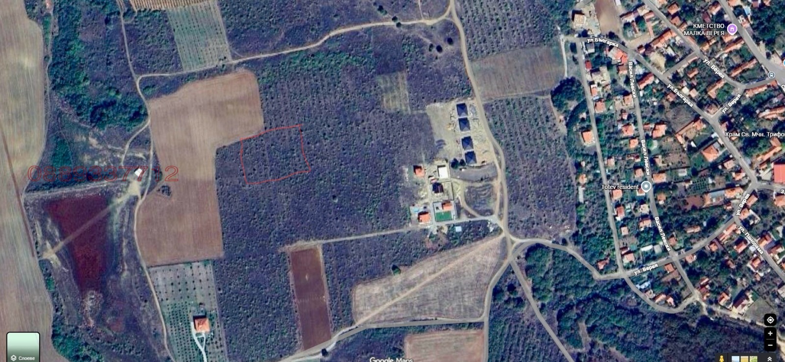 Продава ПАРЦЕЛ, с. Малка Верея, област Стара Загора, снимка 1 - Парцели - 54594909