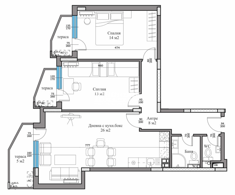 Продава 3-СТАЕН, гр. Пловдив, Тракия, снимка 2 - Aпартаменти - 44780164