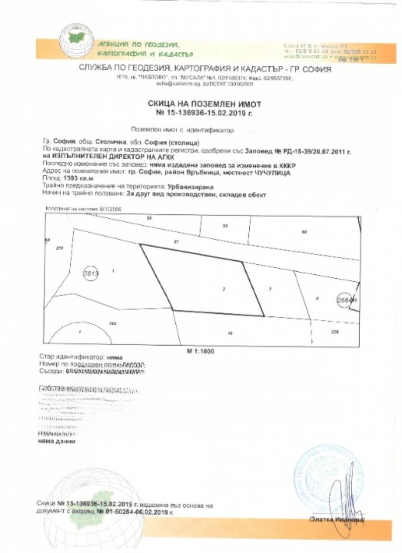 For Sale  Plot Sofia , Vrabnitsa 1 , 1593 sq.m | 91567586 - image [2]