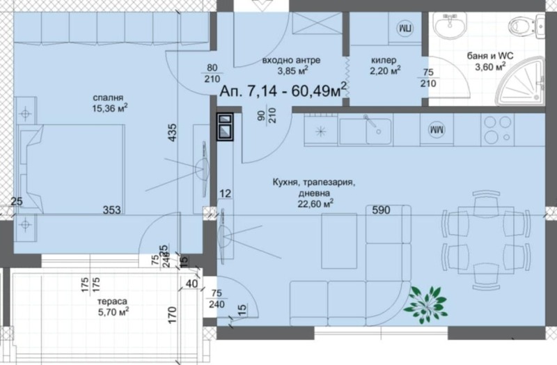 Продава 2-СТАЕН, гр. Пловдив, Христо Смирненски, снимка 11 - Aпартаменти - 48947255