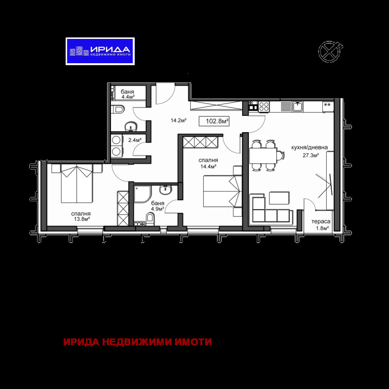 Продается  2 спальни София , Лагера , 140 кв.м | 26586135